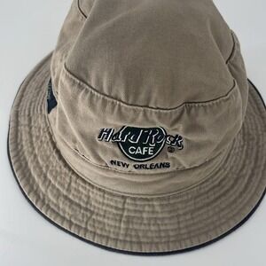 Hard Rock Cafe New Orleans Classic Logo Khaki Bucket Hat